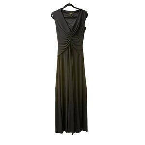 Laundry By Shelli Segal Black Sleeveless Ruched Maxi Dress Sz 8 Evening Gown NWT